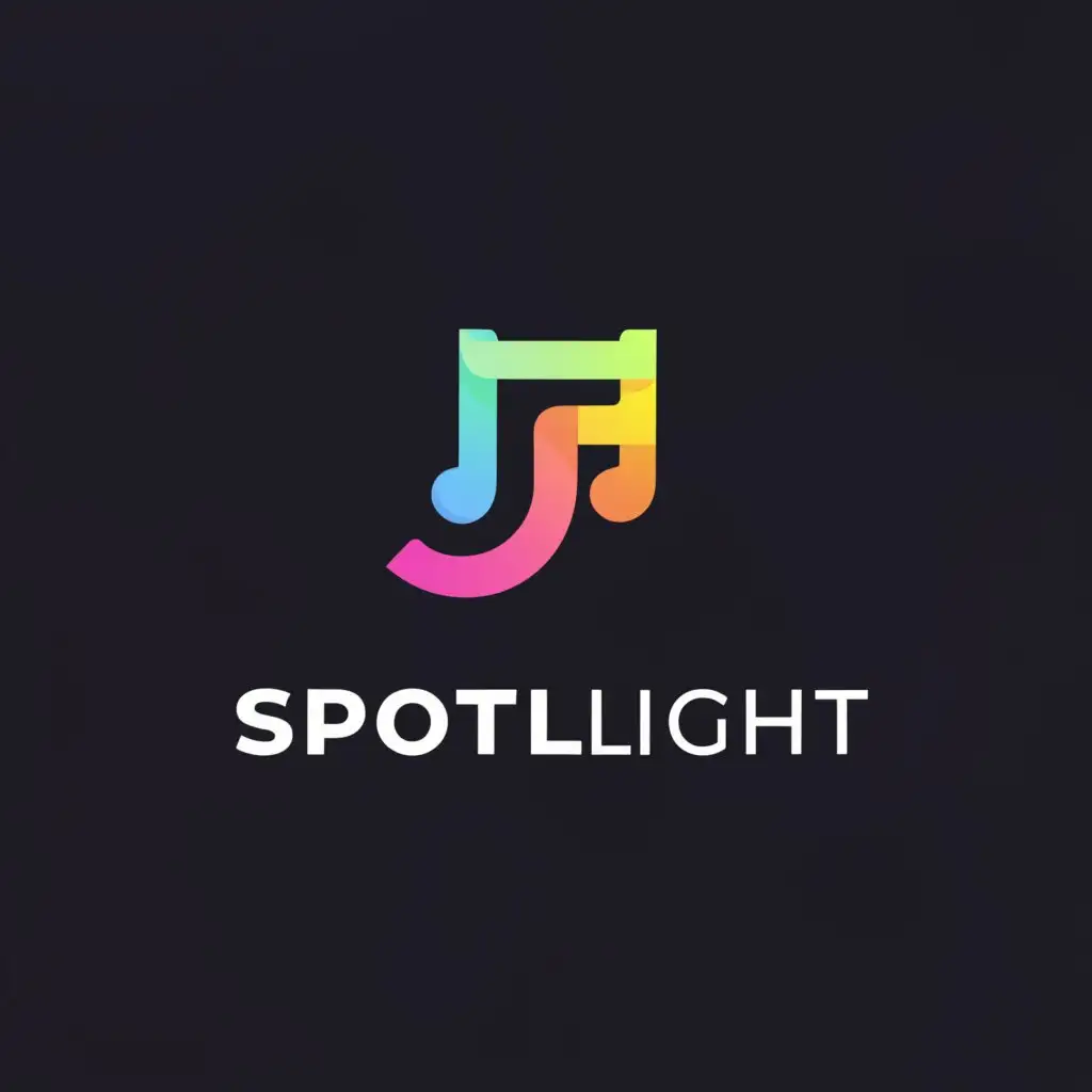 a logo design,with the text "spotlight", main symbol:music related,Moderate,be used in Entertainment industry,clear background