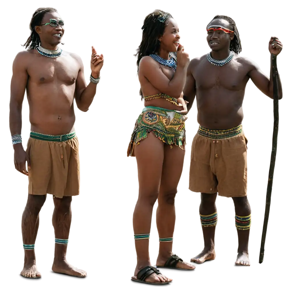 a kikuyu man and woman in traditional clothes  as  the Adam and eve of kikuyu culture 