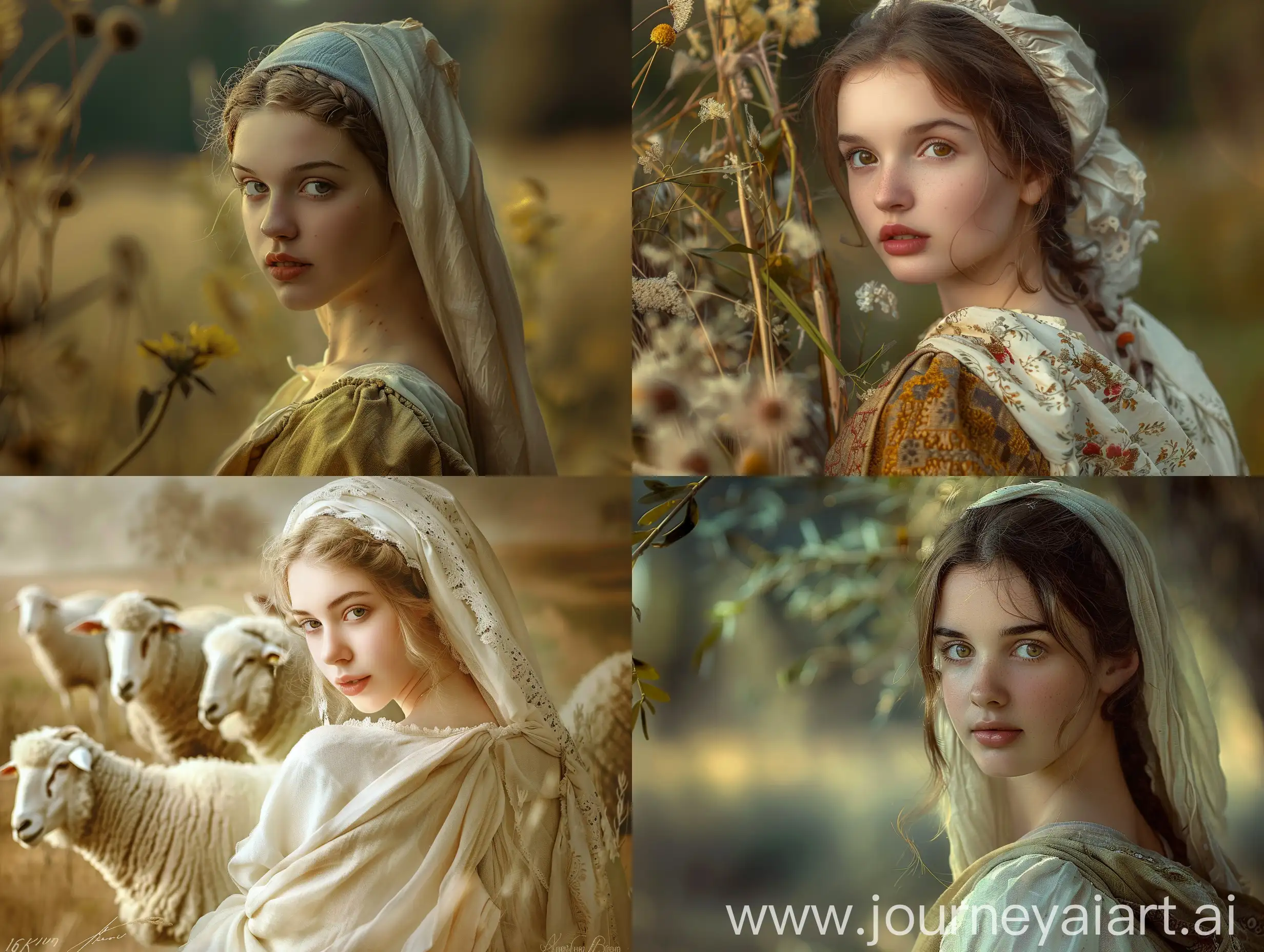 Elegant-Renaissance-Shepherdess-Amidst-Pastoral-Beauty