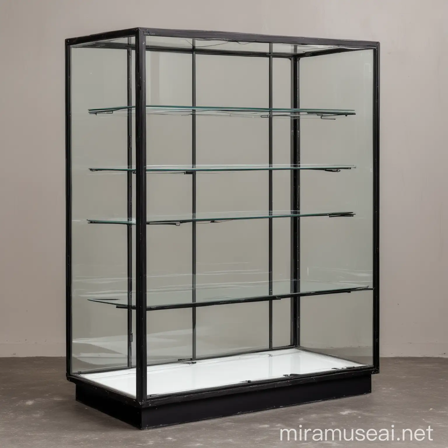 Modern Glass Confectionery Display Case with Three Shelves