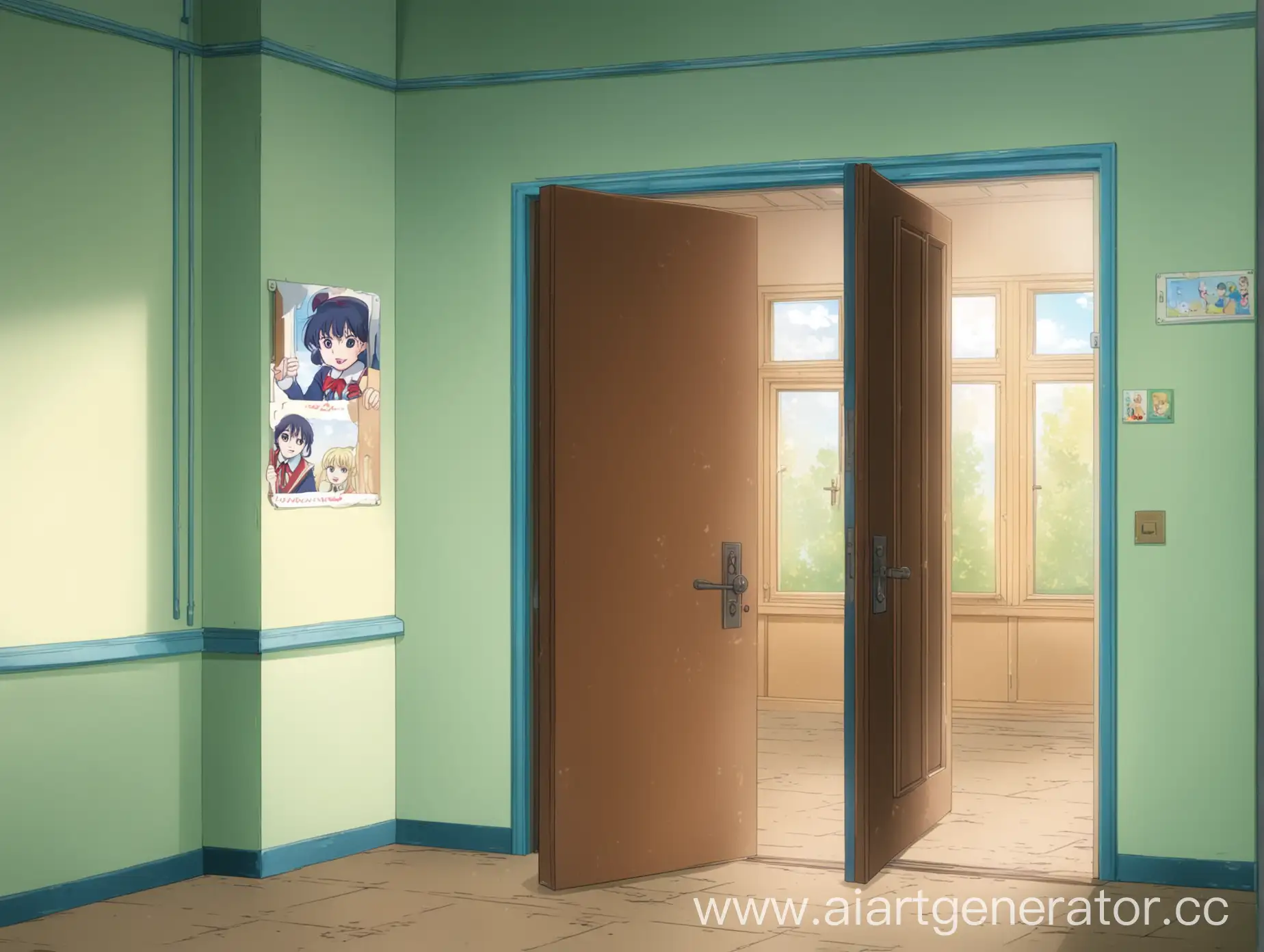 Open door to school, anime in Russia