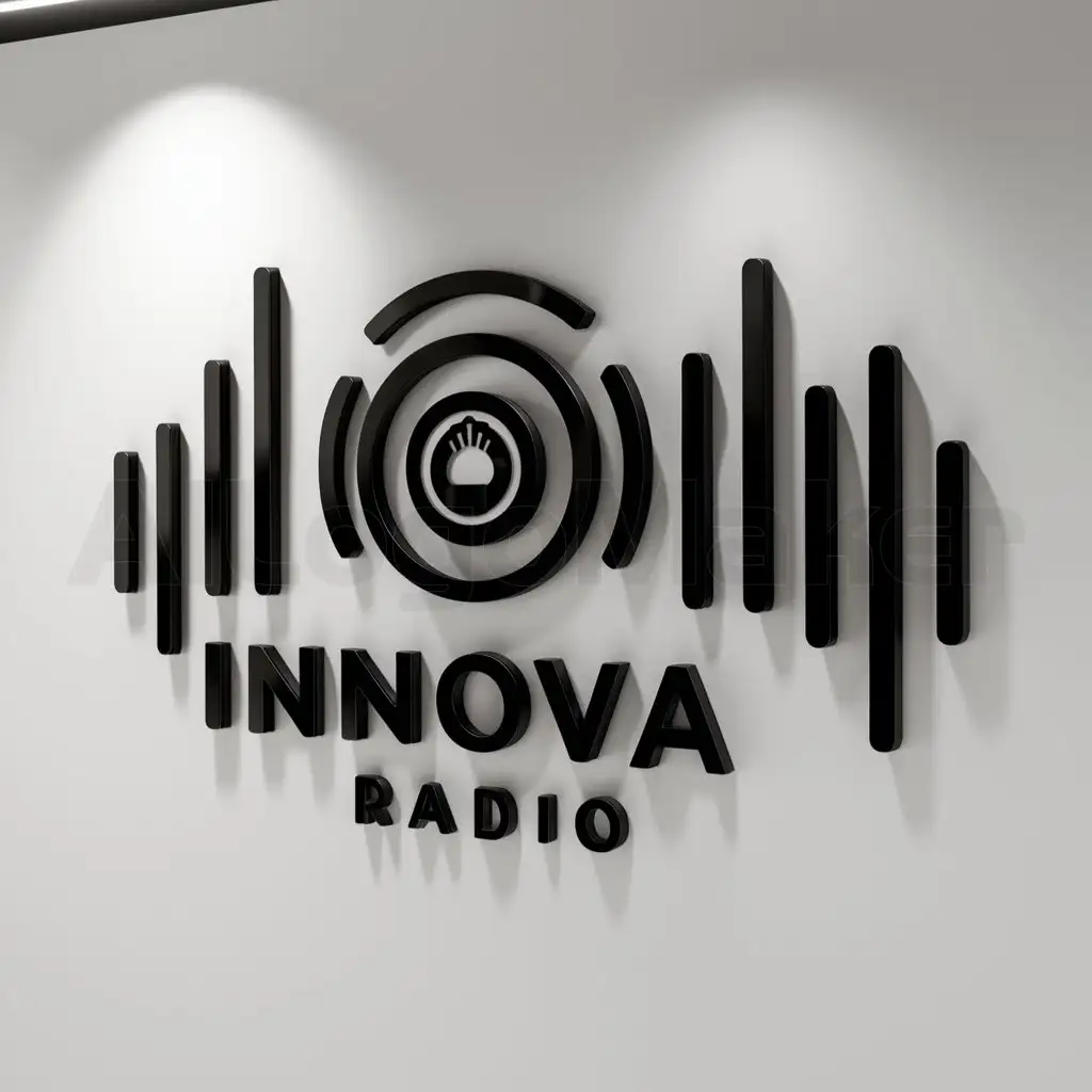 a logo design,with the text "innova radio", main symbol:innova radio,Moderate,clear background