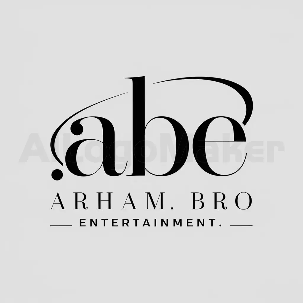 a logo design,with the text "Arham Bro Entertainment", main symbol:ABE,Moderate,clear background