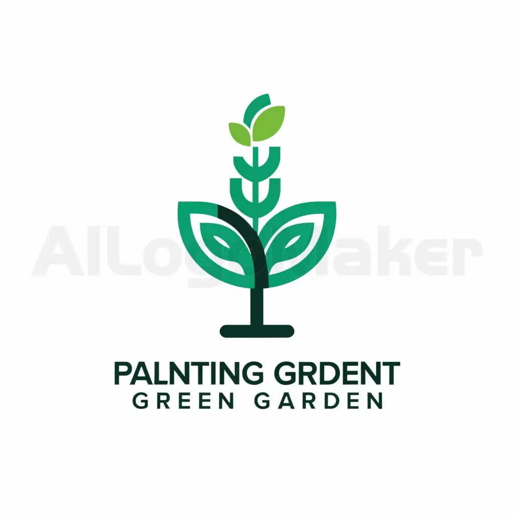 a logo design,with the text "Planting Green Garden", main symbol:Plants,Moderate,be used in Landscaping industry,clear background