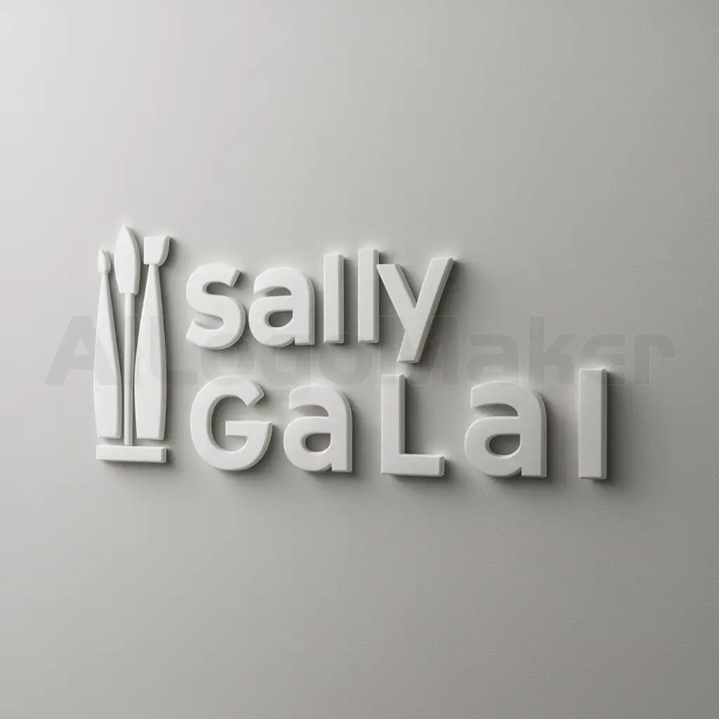 a logo design,with the text "sally galal", main symbol:art symbols sush as brushes,Moderate,clear background