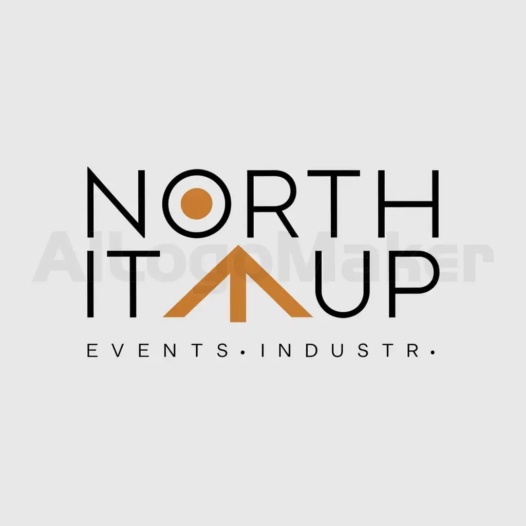 a logo design,with the text "North it up", main symbol:arrow pointing upwards,Minimalistic,be used in Events industry,clear background