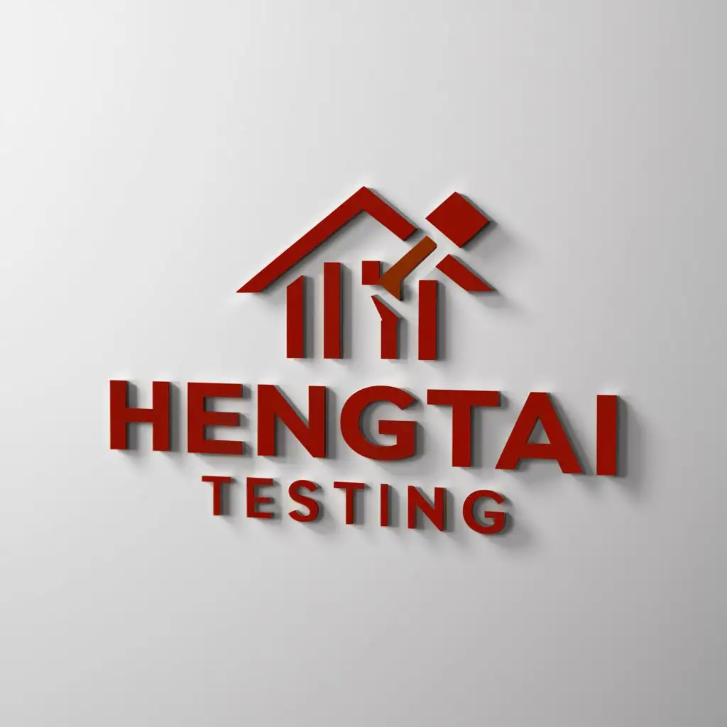 a logo design,with the text "Hengtai testing", main symbol:house/inspection,Moderate,be used in Construction industry,clear background