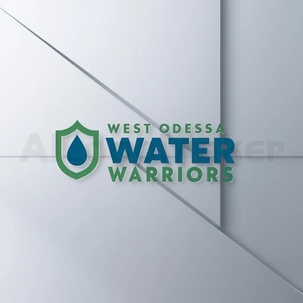 a logo design,with the text "West Odessa Water Warriors", main symbol:water drop on shield,Minimalistic,be used in Nonprofit industry,clear background