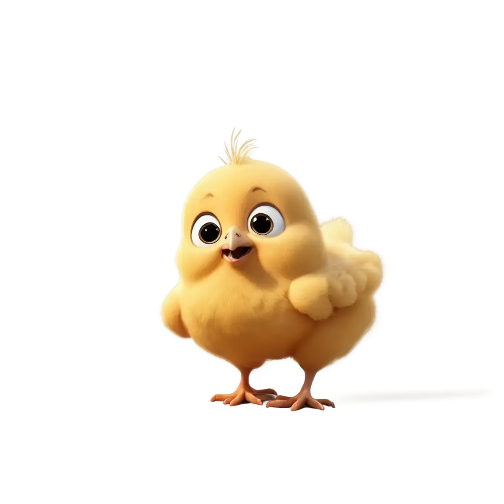 cute yellow baby chicken
3d pixar animation style
