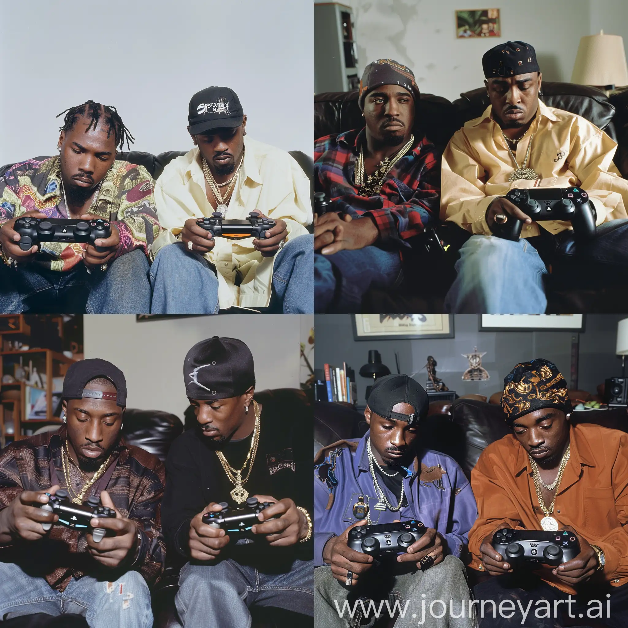 Biggie Smalls and Tupac playing PS5