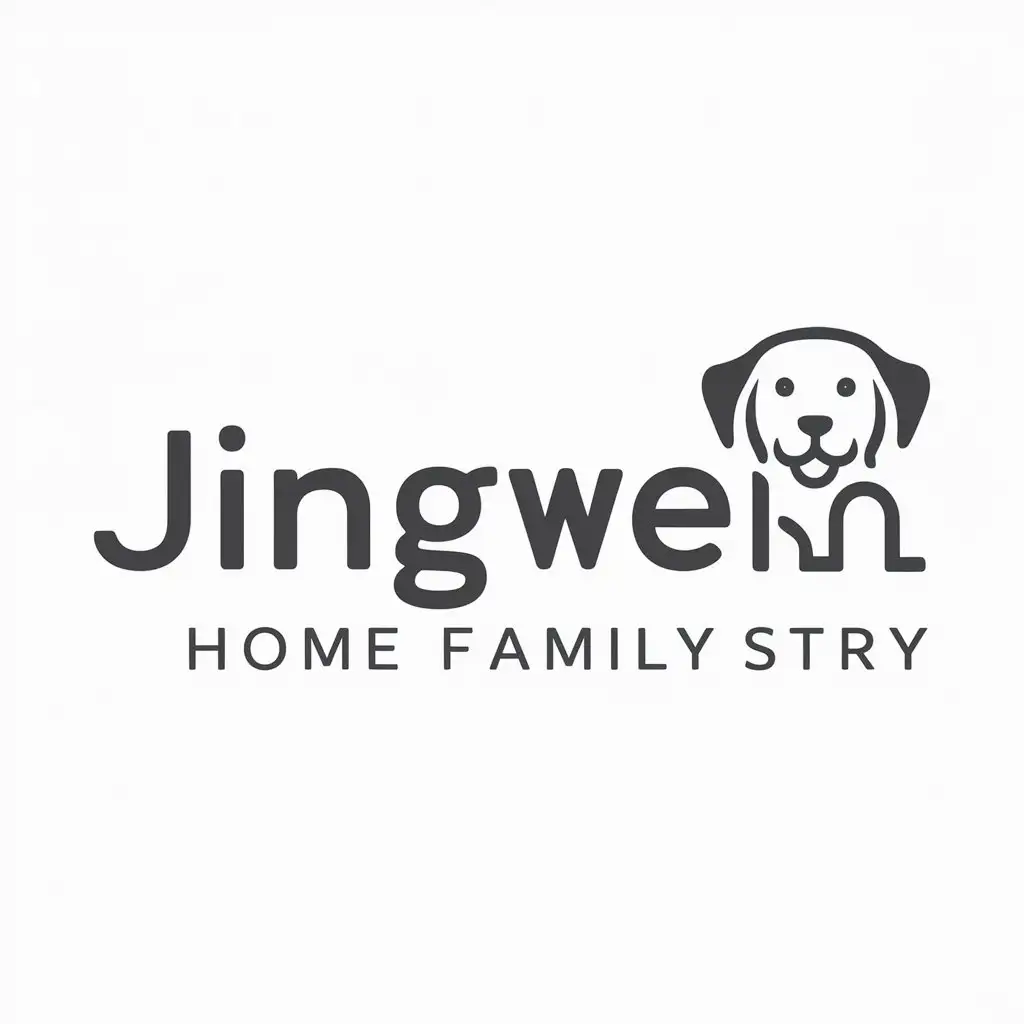 a logo design,with the text "Jingwen", main symbol:dog,Moderate,be used in Home Family industry,clear background