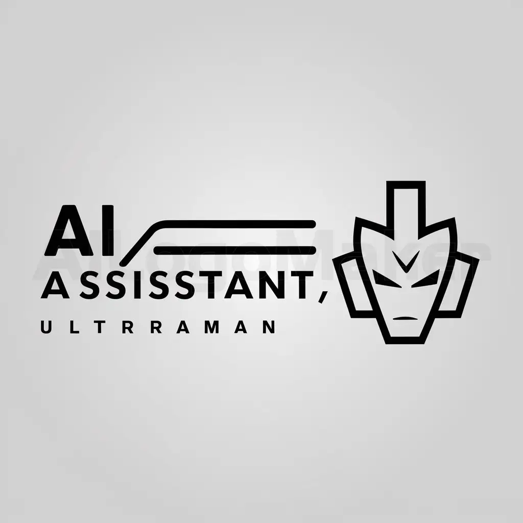 a logo design,with the text "AI，assistant", main symbol:Ultraman,Moderate,be used in Technology industry,clear background