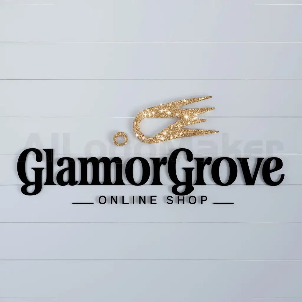 a logo design,with the text "GlamorGrove", main symbol:its an cometic selling online shop,Moderate,clear background