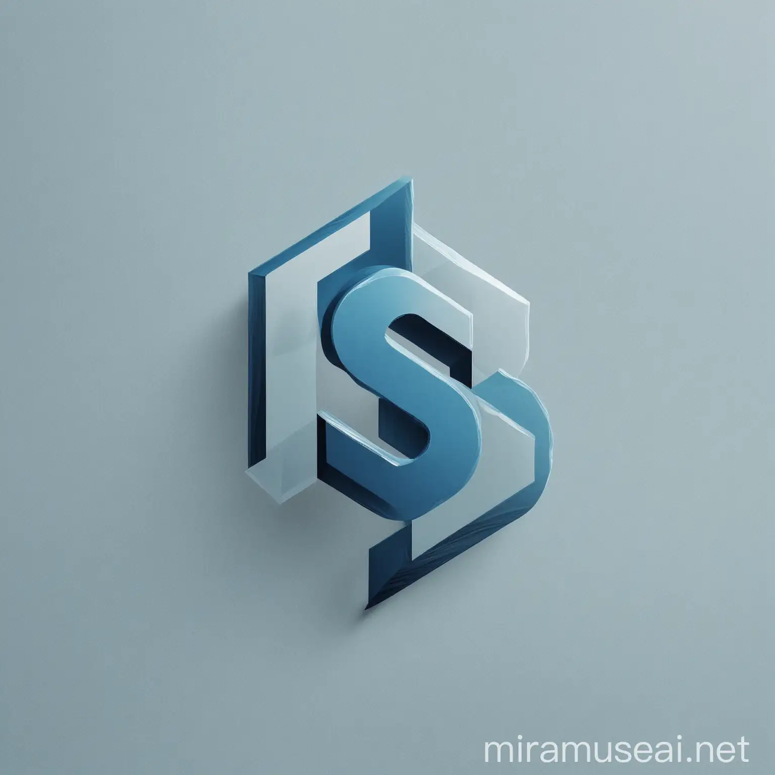 logo with letter S, form my print on demand business, with blue color