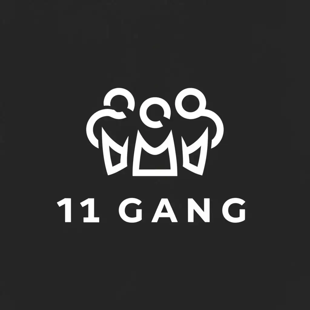 a logo design,with the text "11 gang", main symbol:5 people dressed covertly,Moderate,be used in Events industry,clear background