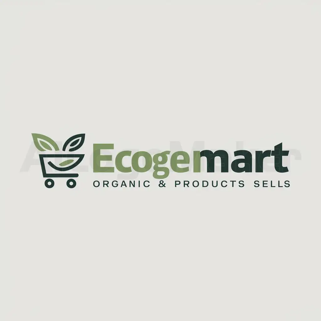 a logo design,with the text "EcoGenMart", main symbol:cart and leaves for the selling of organic eco friendly products,Moderate,be used in Others industry,clear background