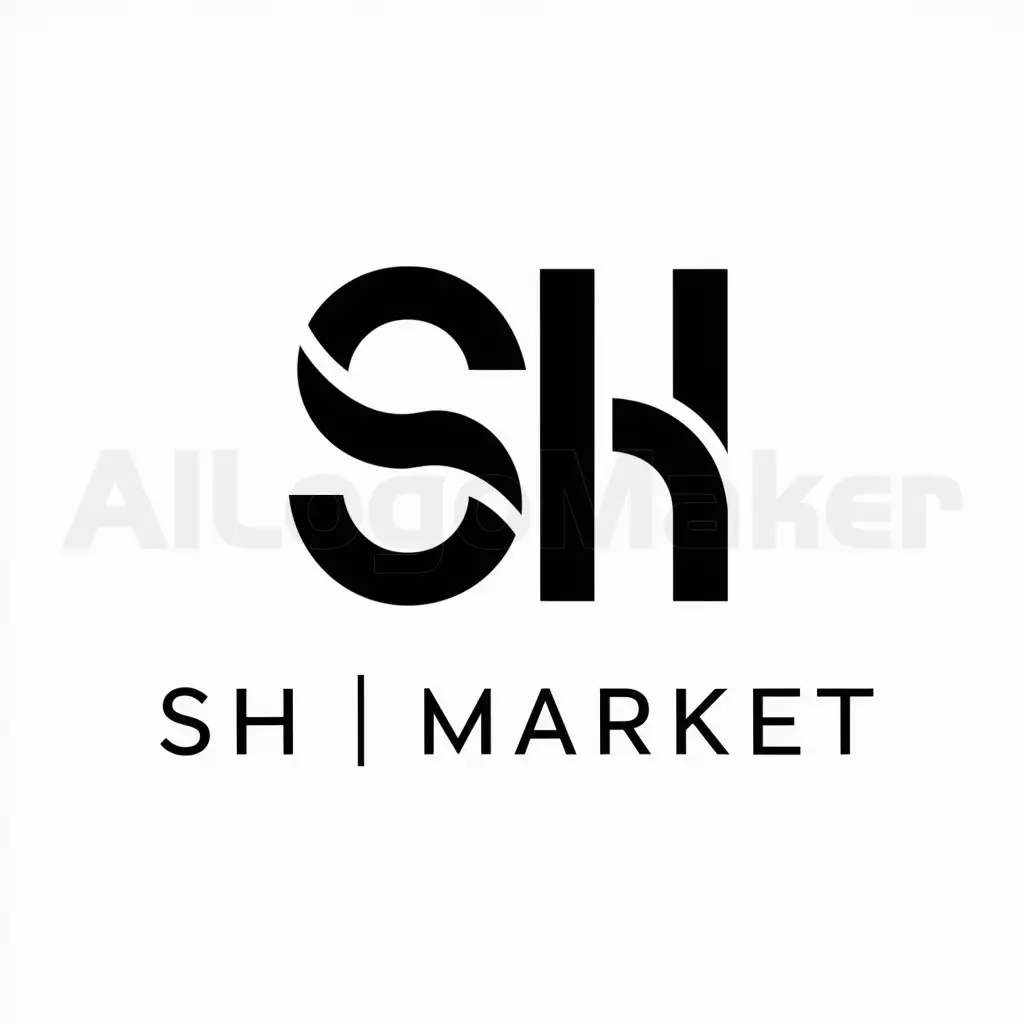 a logo design,with the text "SH | market", main symbol:SH,complex,be used in fashion trends sneakers industry,clear background
