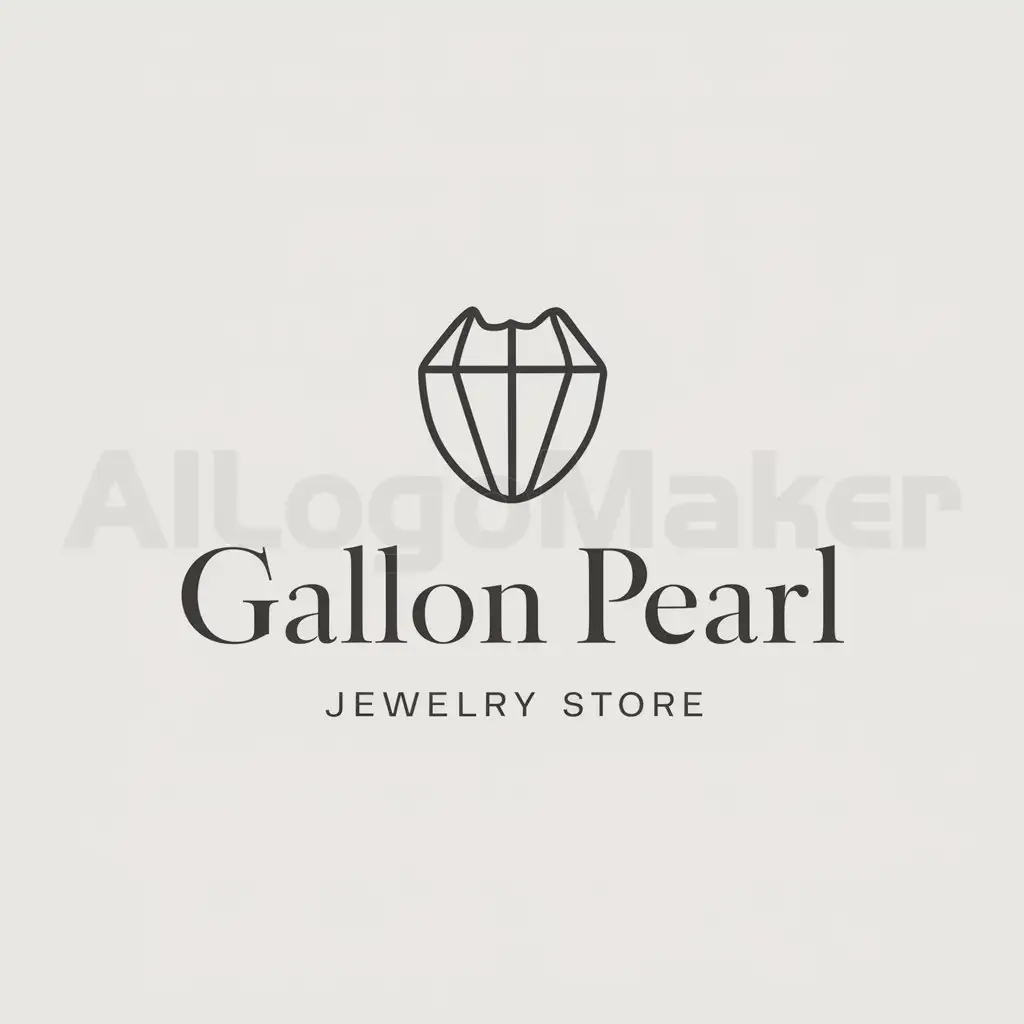 a logo design,with the text "gallon pearl", main symbol:precious stone, jewelry, gemstone,Minimalistic,be used in jewelry store industry,clear background