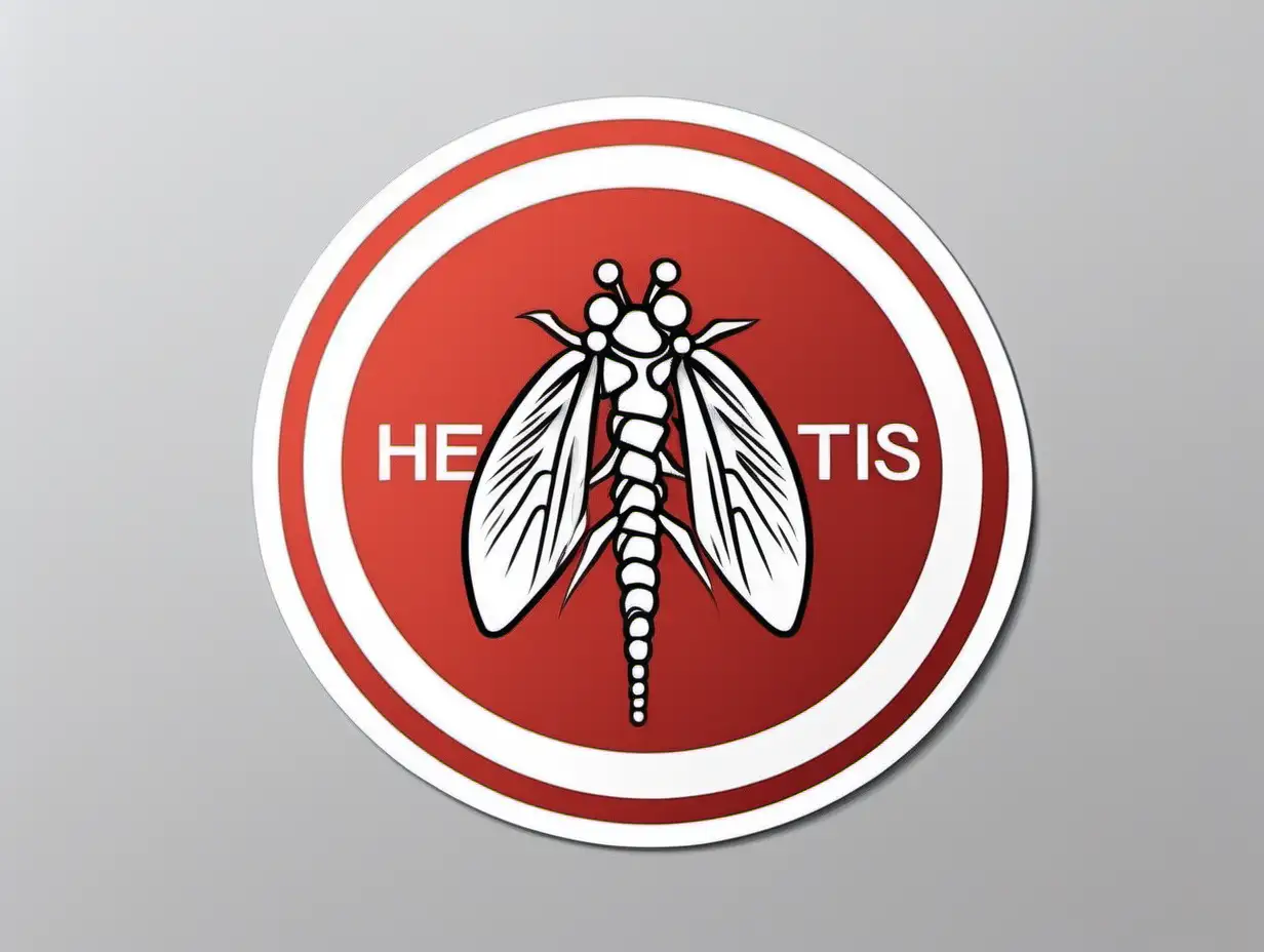 Hepatitis disease sticker with white background
