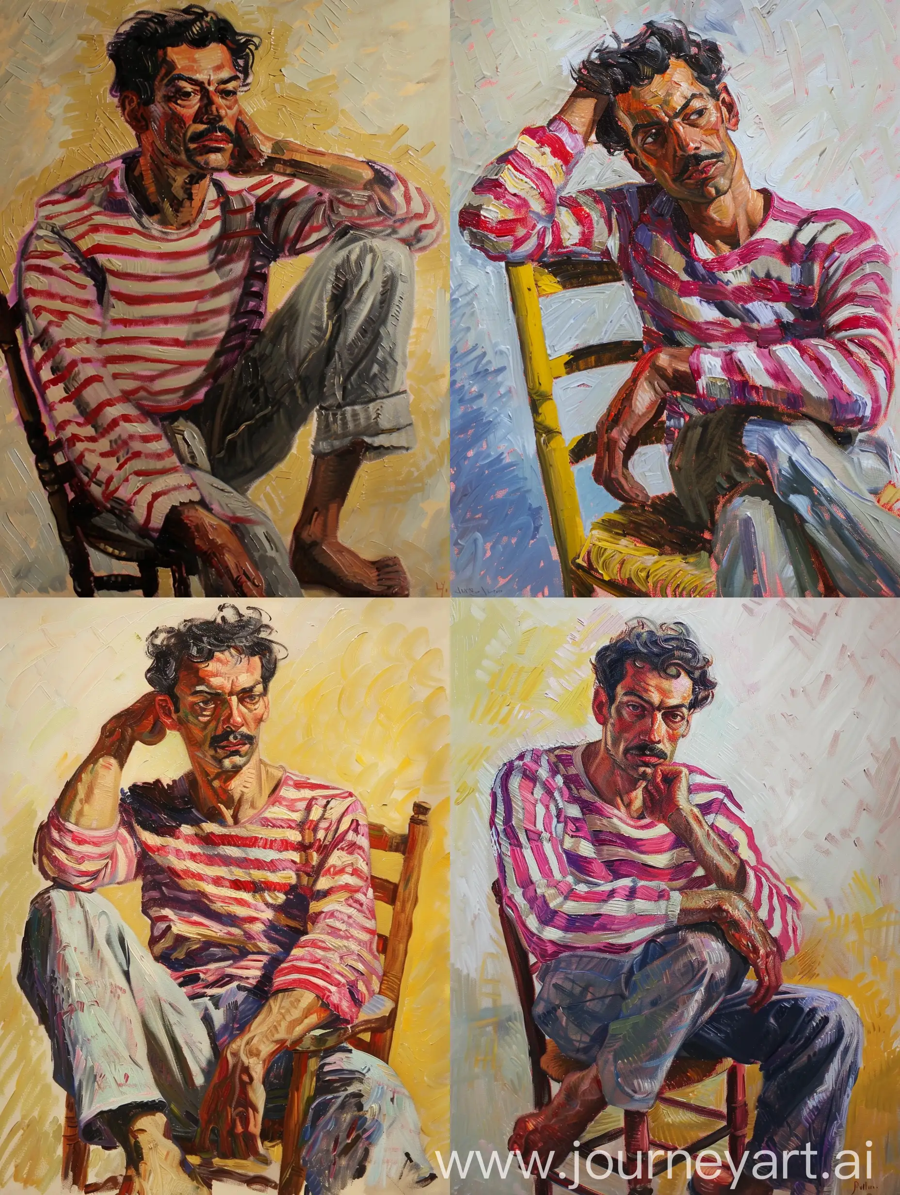 Man-Sitting-on-Chair-in-Van-Gogh-Style-Oil-Painting