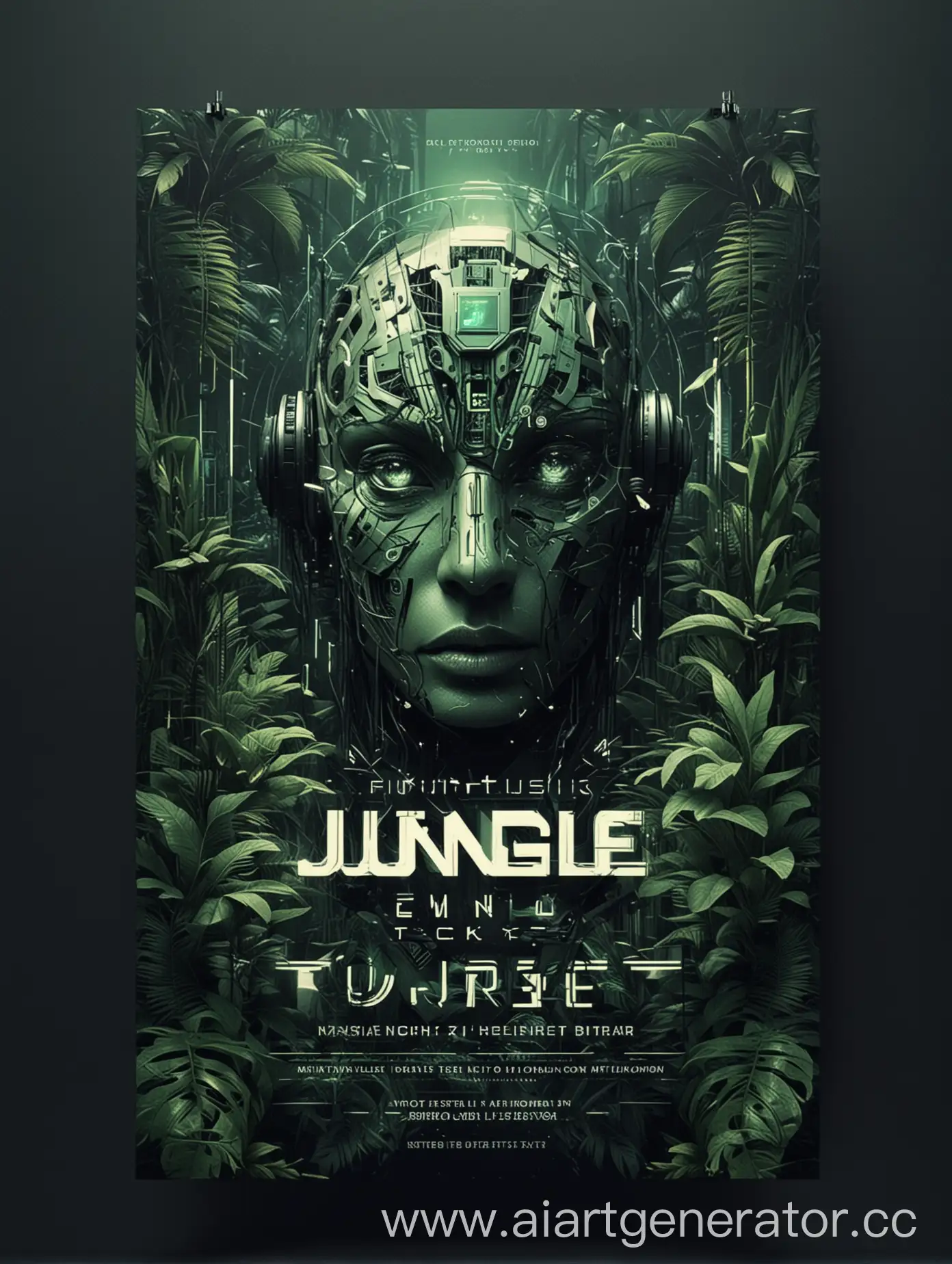 futuristic jungle techno flyer