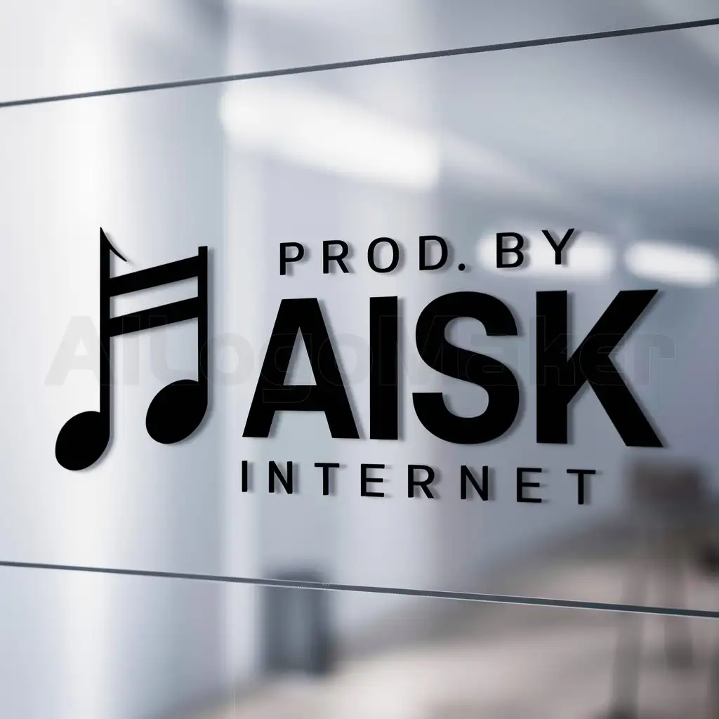 a logo design,with the text "Prod. by Aisk", main symbol:Music,Moderate,be used in Internet industry,clear background