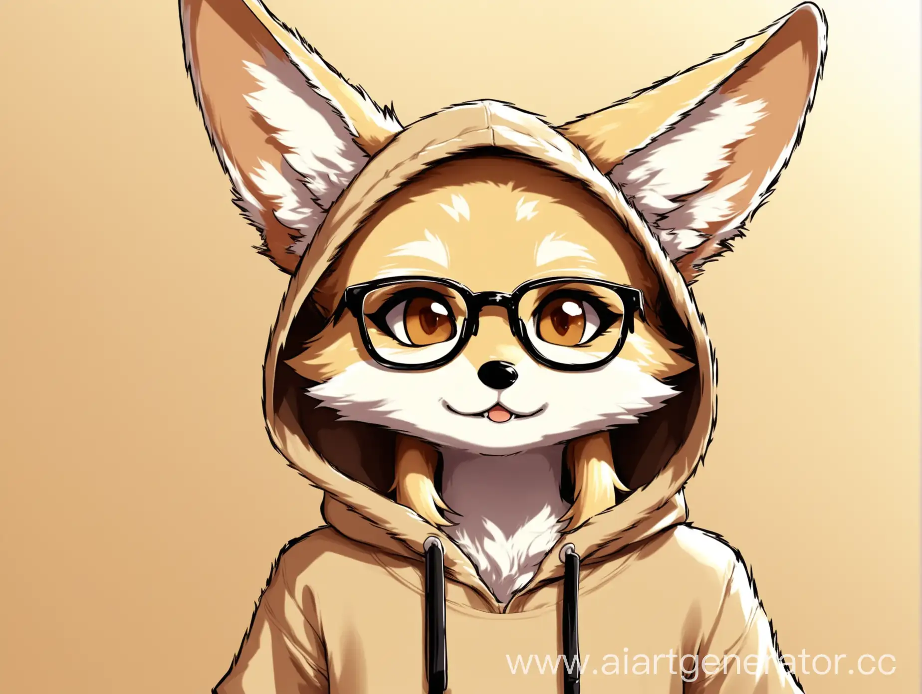 Furry-Fennec-with-Glasses-Wearing-Hoodies-and-Long-Bangs