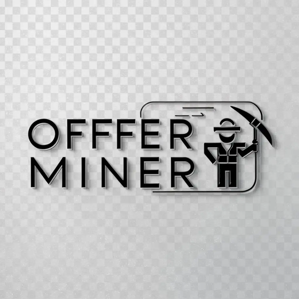 a logo design,with the text "Offer Miner", main symbol:coupon  discount miner  offer,Minimalistic,be used in Retail industry,clear background