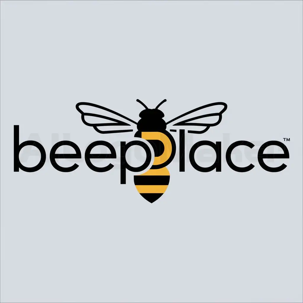LOGO-Design-for-BeePlace-Modern-Bee-Symbol-on-Clear-Background