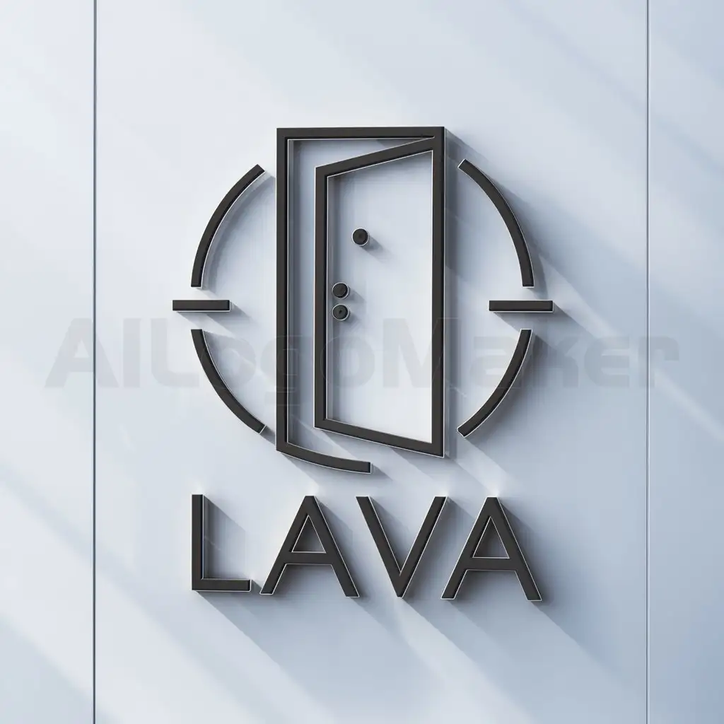 a logo design,with the text "LAVA", main symbol:Door,Moderate,clear background