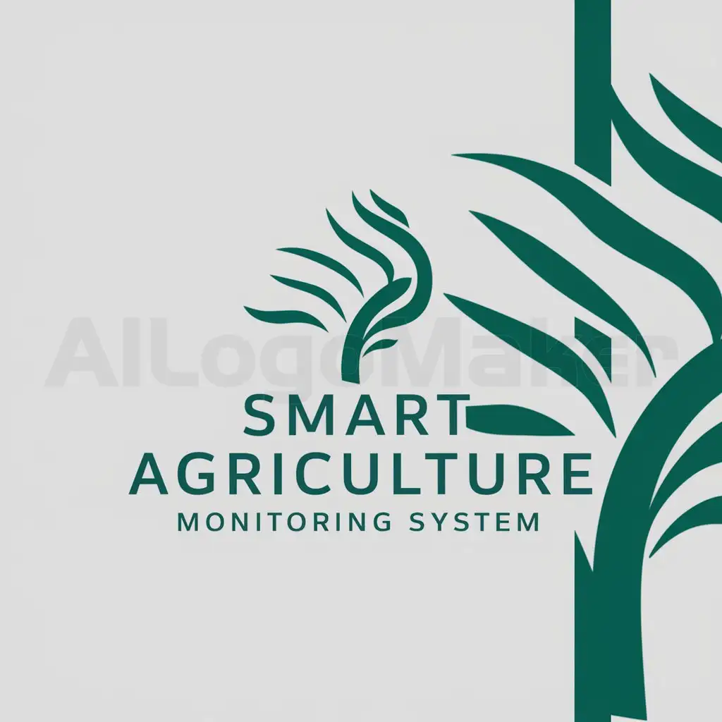 a logo design,with the text "smart agriculture monitoring system", main symbol:tree leaves,Moderate,be used in agriculture industry,clear background