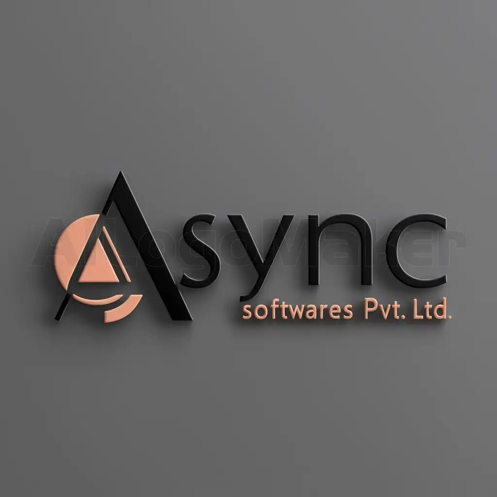 a logo design,with the text "Async Softwares Pvt Ltd", main symbol:Async Softwares,Moderate,clear background