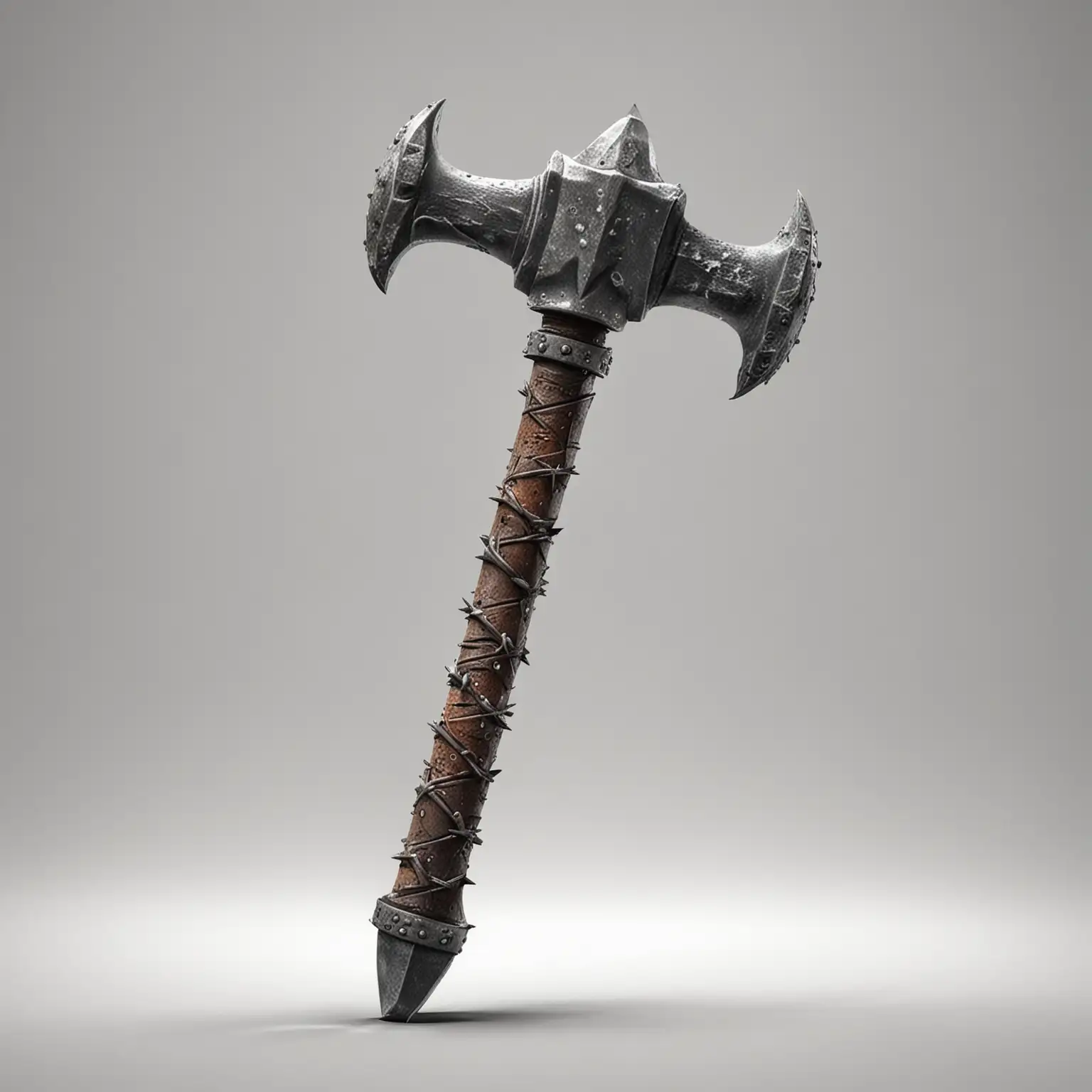 Fantasy-Heros-Steel-Hammer-with-Spikes-on-White-Background