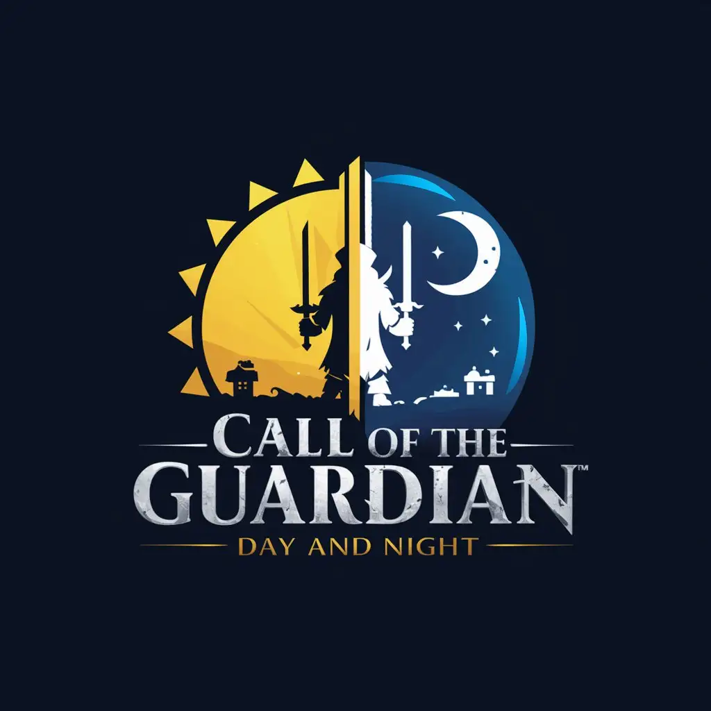 Логотип для компьютерной игры с названием "Призвание Хранителя: День и Ночь". Обязательно должен содержать название