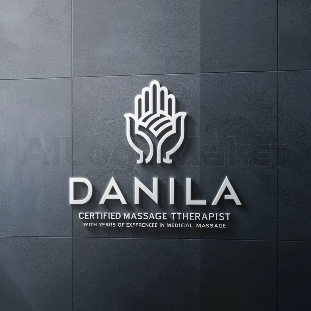 a logo design,with the text "Certified massage therapist with years of experience in medical massage", main symbol:Danila,complex,be used in Beauty Spa industry,clear background
