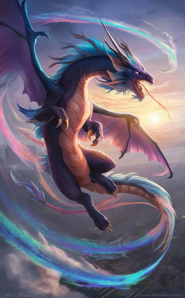 Majestic-Flying-Dragon-in-Fiery-Skies