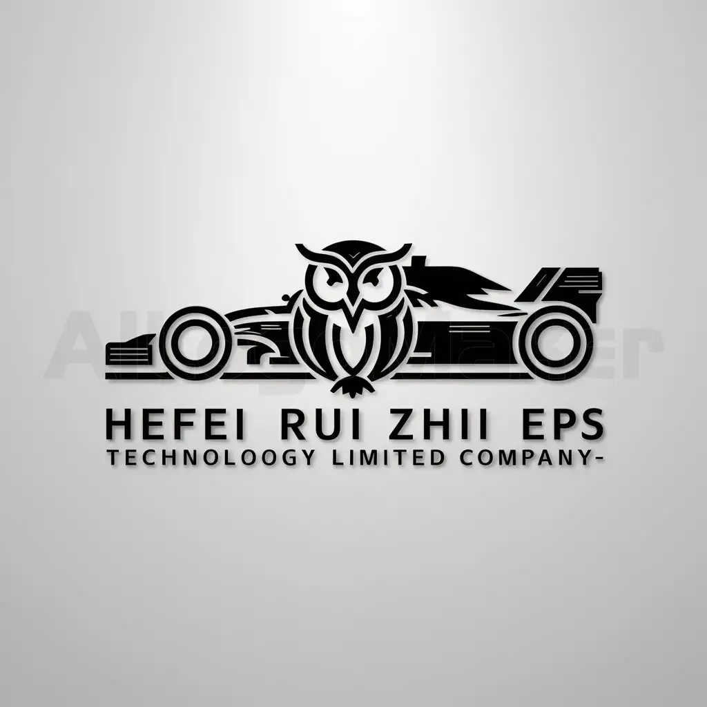 a logo design,with the text "Hefei Rui Zhi EPS Technology Limited Company", main symbol:Wise, Formula One racing team, Steer by wire,complex,be used in Automotive industry,clear background