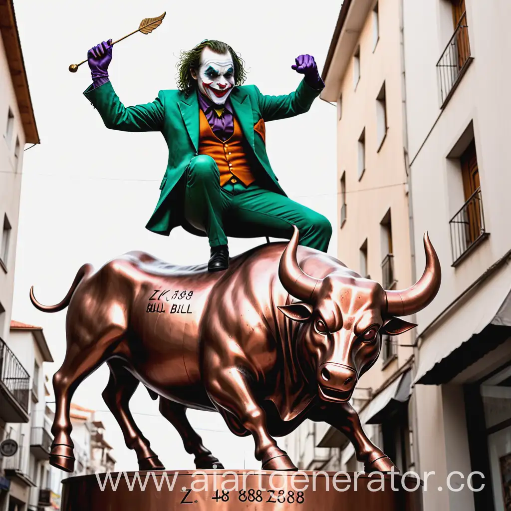 Joker-Riding-Copper-Bull-in-Ekerescherii-City-Center