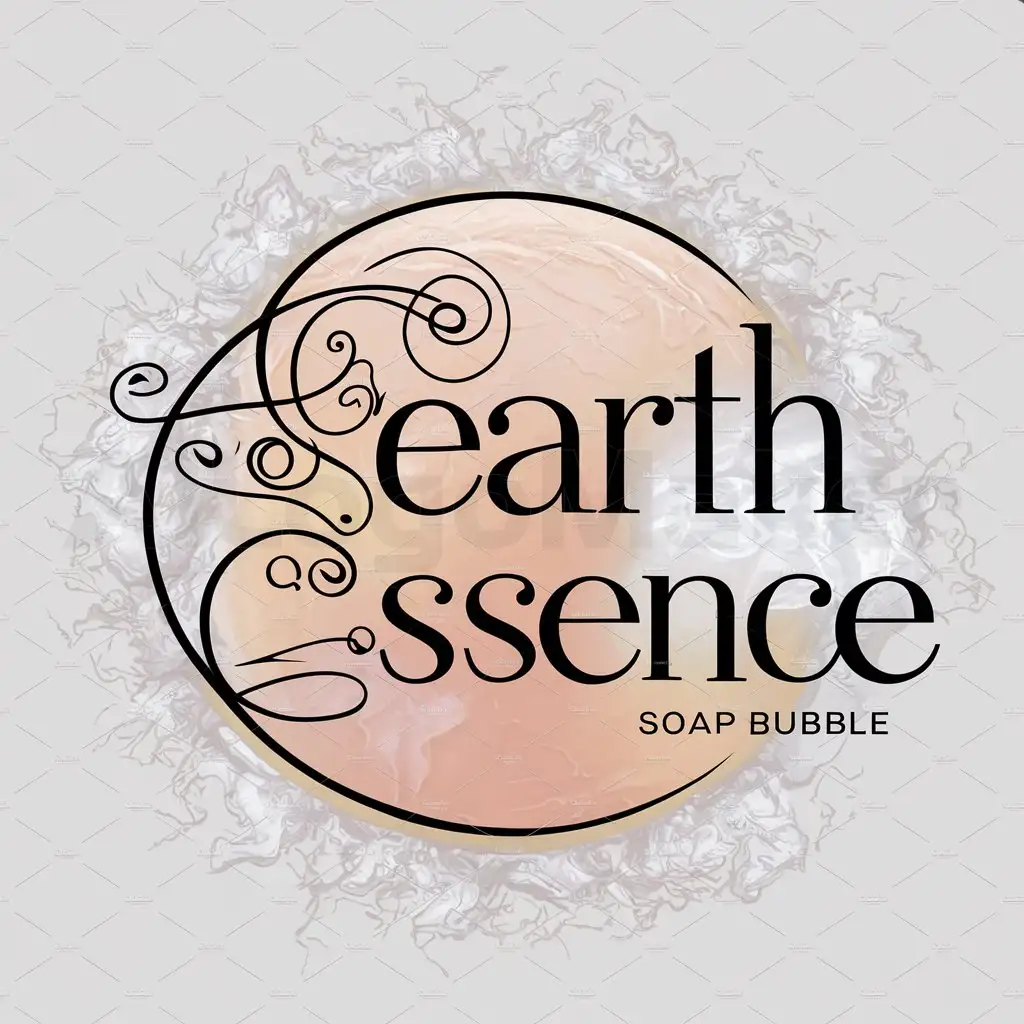 a logo design,with the text "Earth Essence", main symbol:soap bubble,complex,be used in soap industry,clear background