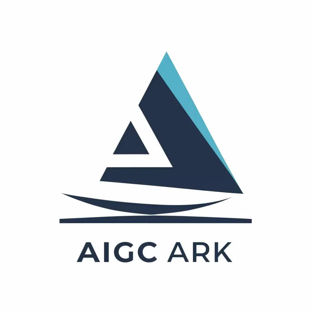 a logo design,with the text "AIGC Ark", main symbol:Sailboat/flag/letter A,Minimalistic,be used in Technology industry,clear background