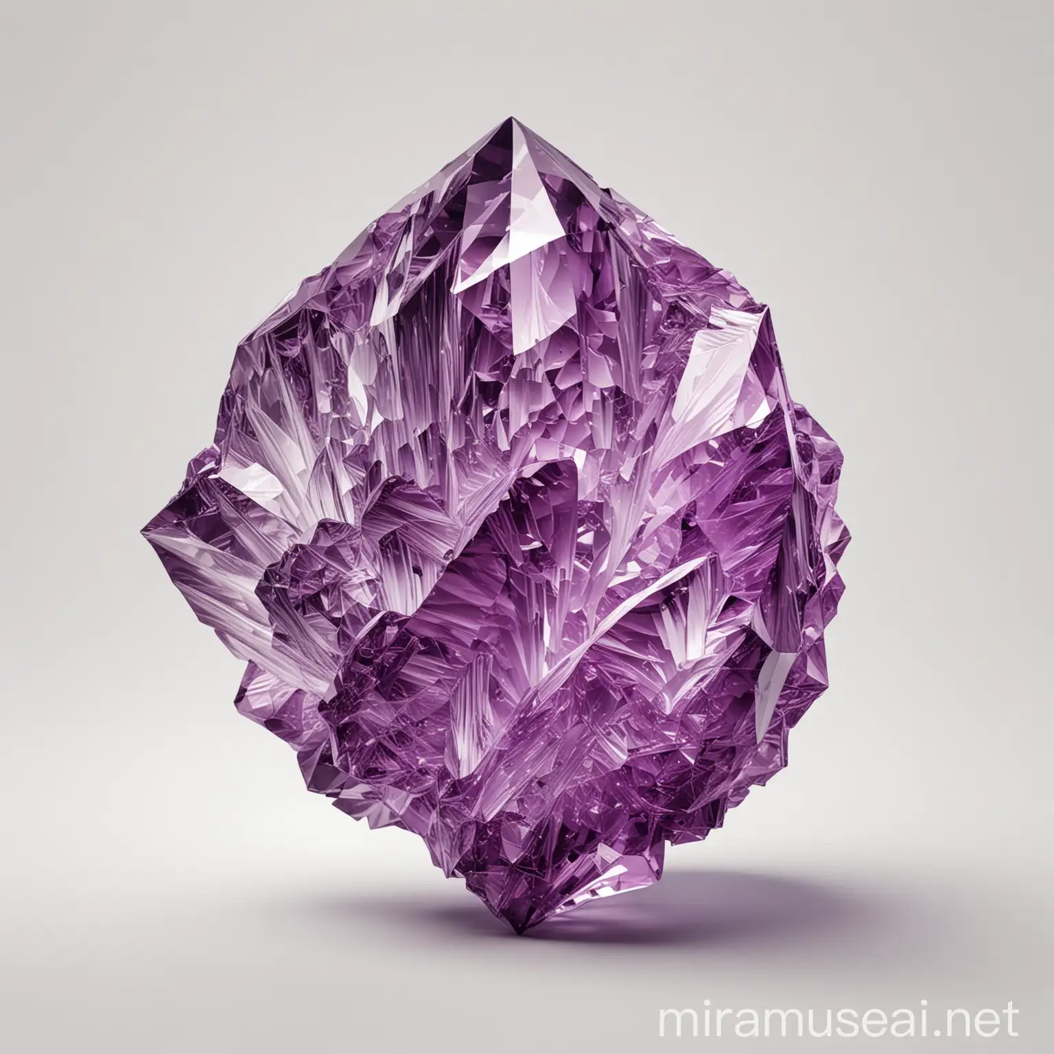 Purple Crystal on White Background Vibrant Gemstone Illustration