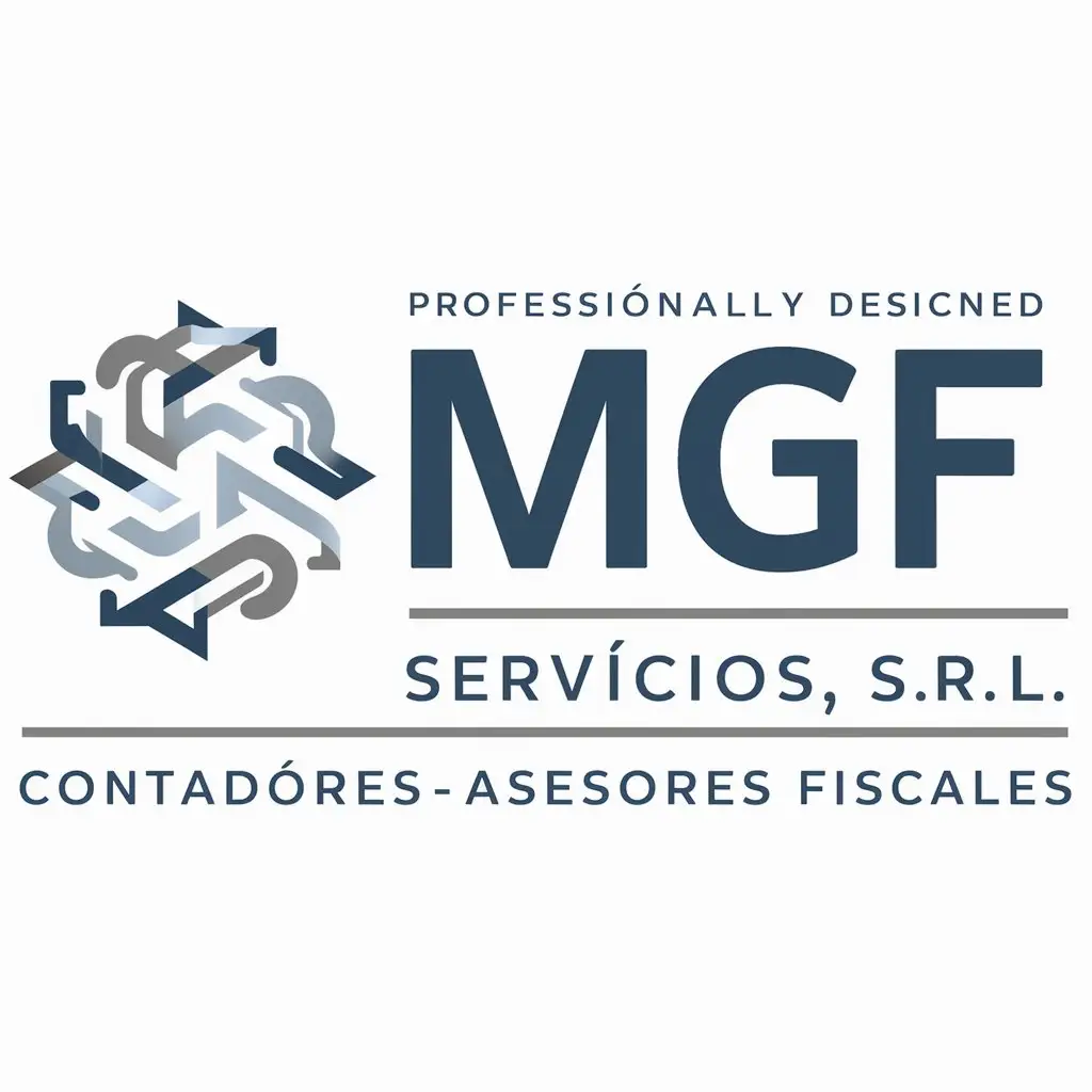 a logo design,with the text "MGF SERVICIOS, S.R.L.nAccountants- Tax advisors", main symbol:Contadores-Asesores fiscales,complex,be used in Finance industry,clear background