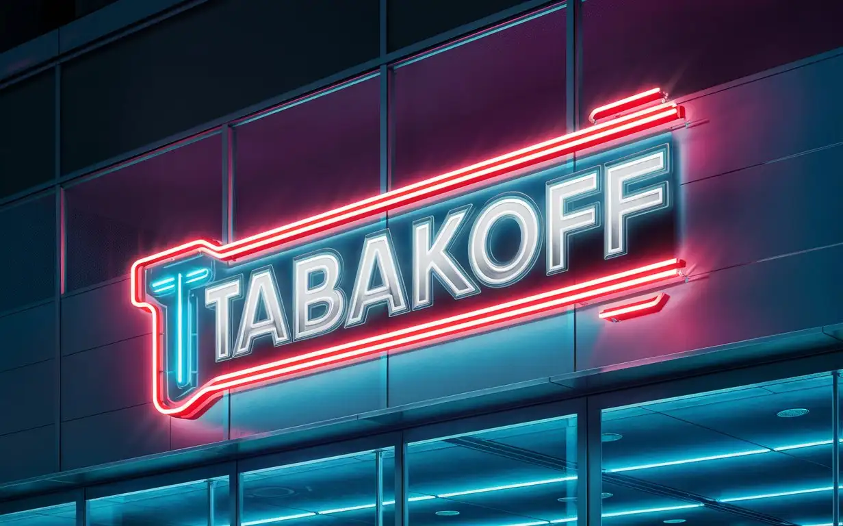 неоновая надпись "Tabakoff "