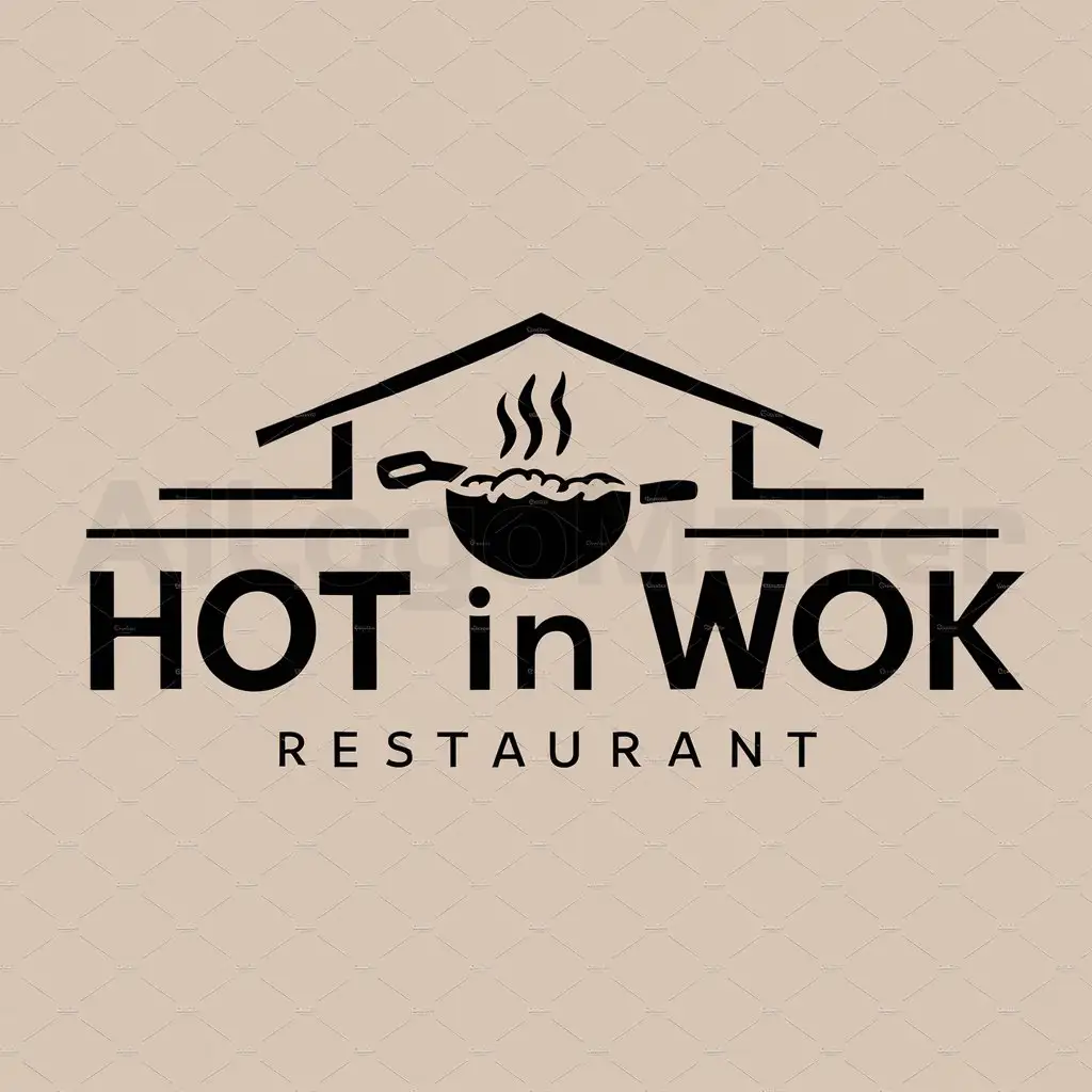 a logo design,with the text "hot in wok", main symbol:asian restaurant with rice in wok,Moderate,be used in Restaurant industry,clear background