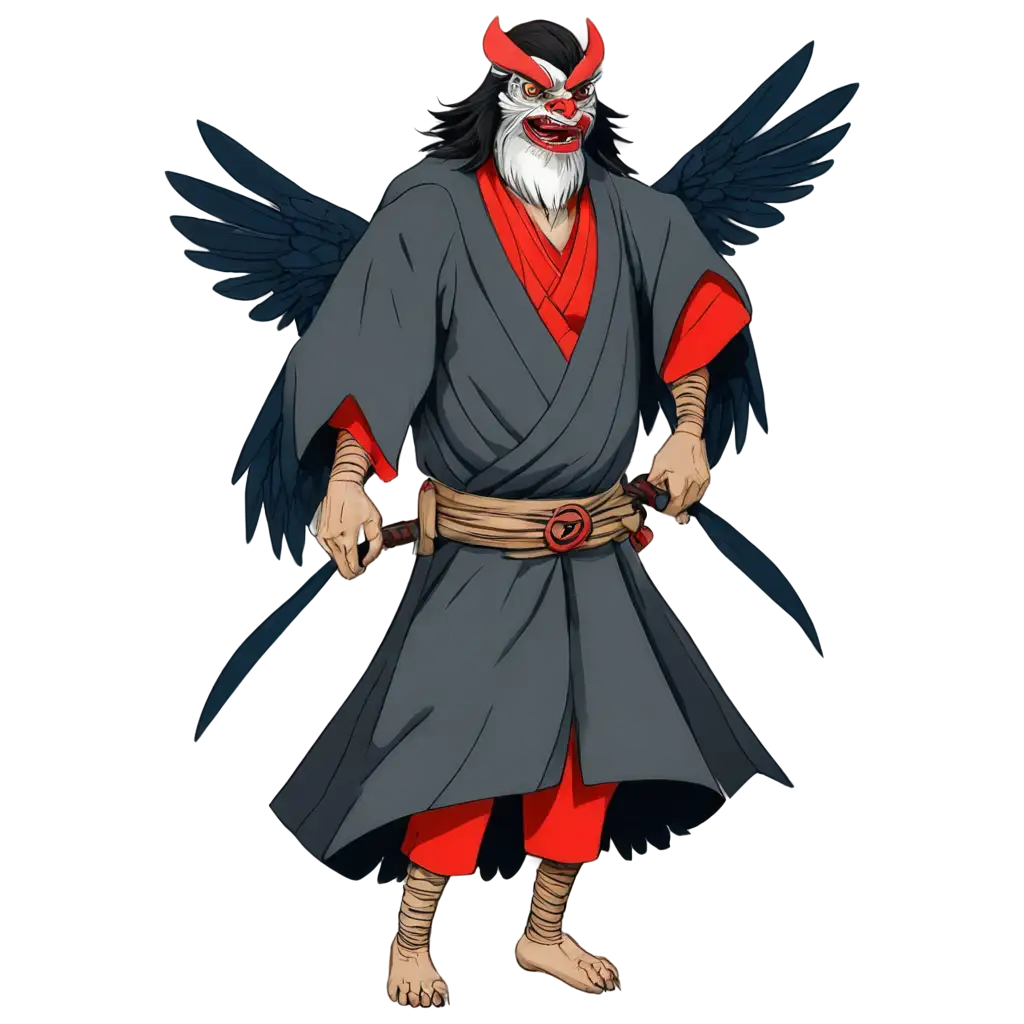 HighQuality-PNG-Cartoon-Style-Tengu-Image-Enhance-Your-Content-with-Vibrant-Illustrations