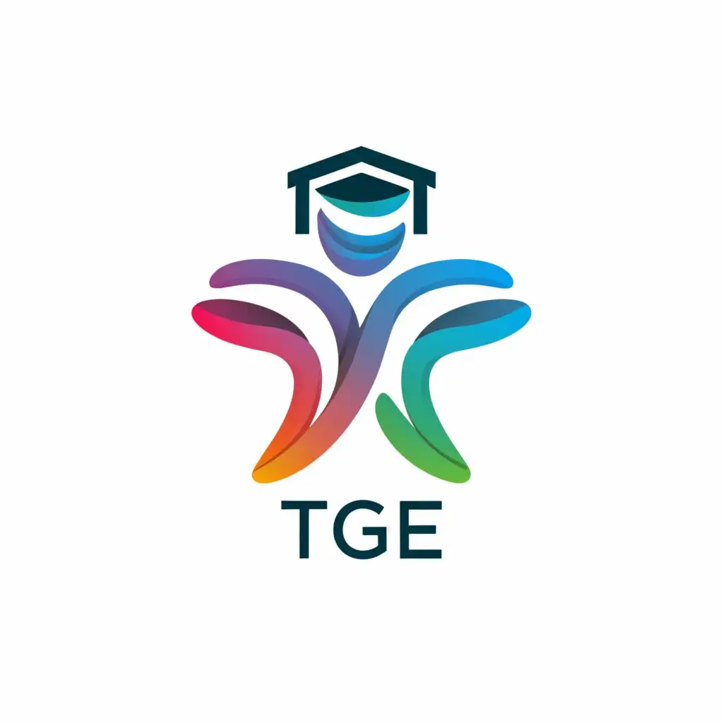 a logo design,with the text "TGE", main symbol:student,complex,be used in Education industry,clear background