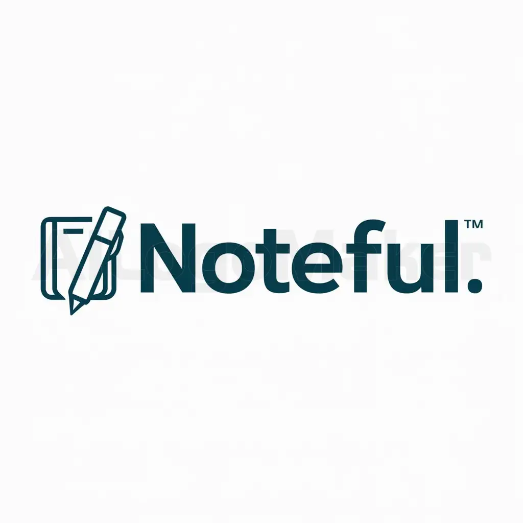 a logo design,with the text "Noteful", main symbol:pen with anotebook,Moderate,be used in Education industry,clear background