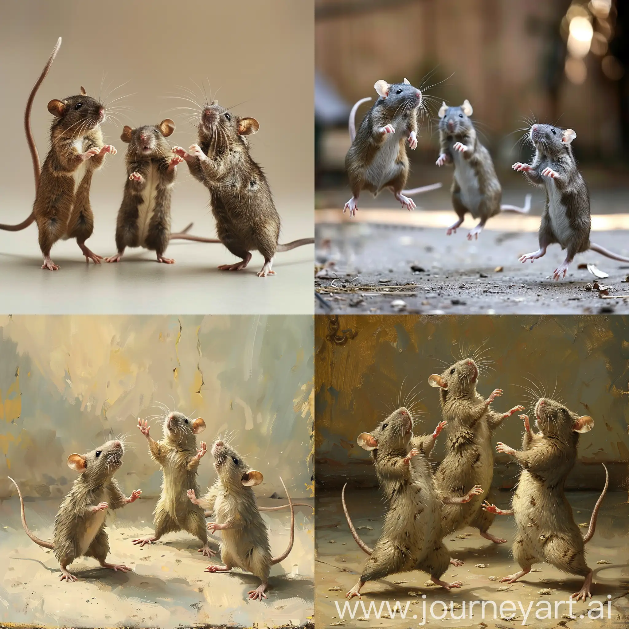 Four-Dancing-Rats-Performing-in-Vivid-Style-Composition