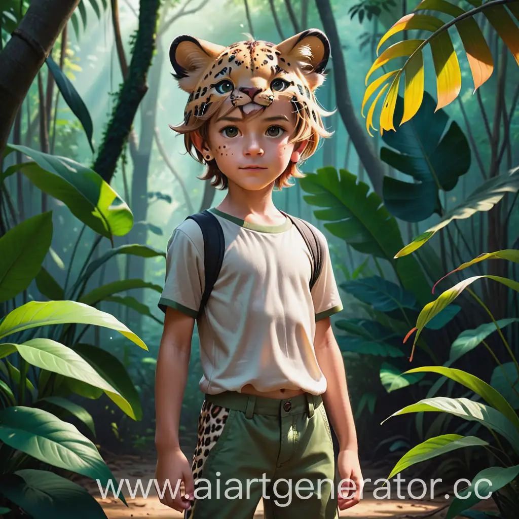 Adventurous-Boy-with-Leopard-Ears-and-Tail-Explores-Jungle-Wilderness