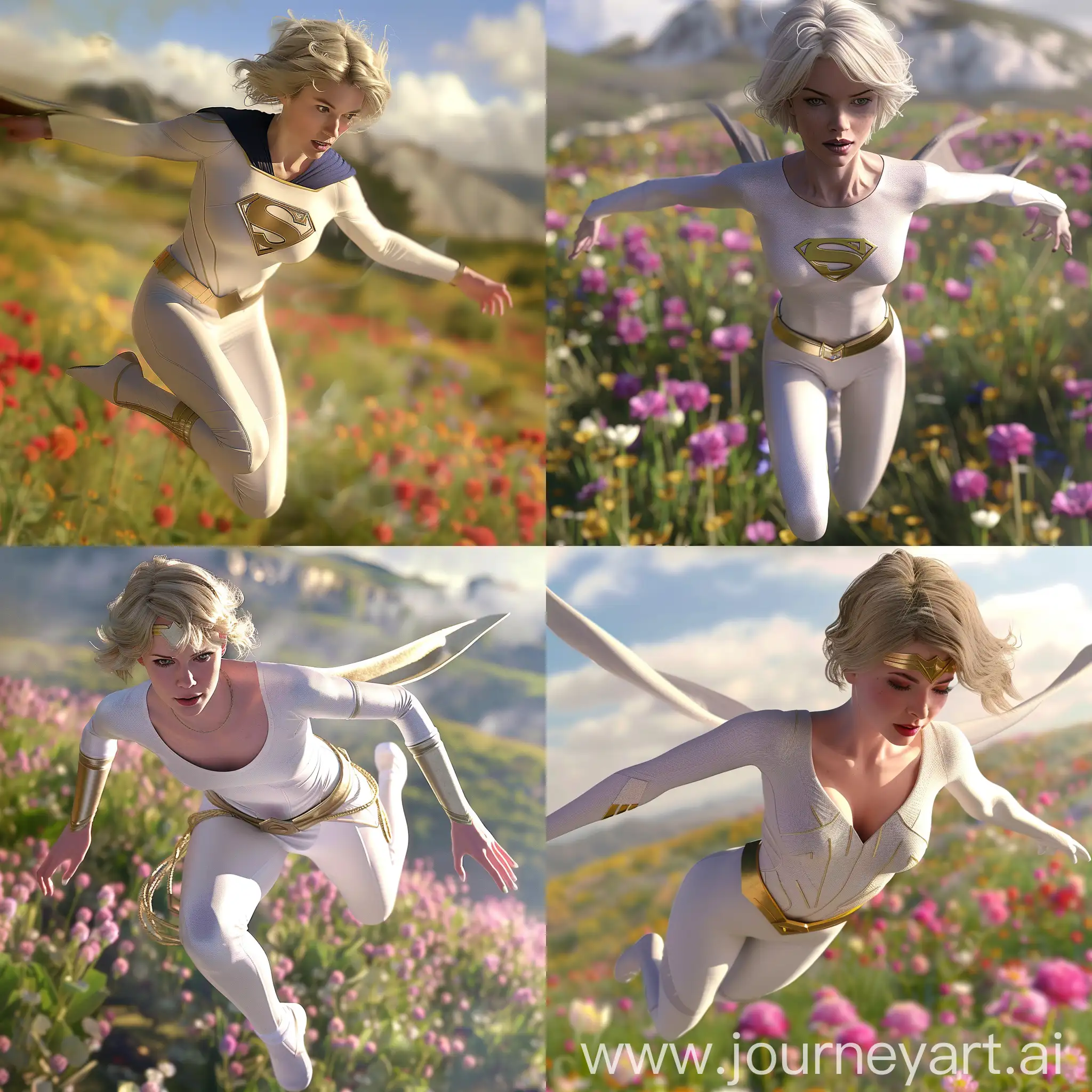 Supergirl-Galatea-Flying-Over-Stunning-Flower-Field